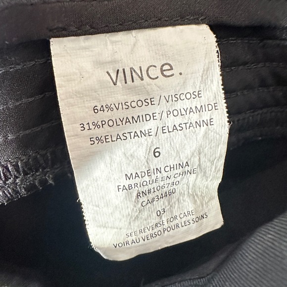 Vince Moto Slim Fit Ponte Pants Womens 6 Charcoal Sleek *Flaw City Stretch - Picture 9 of 10